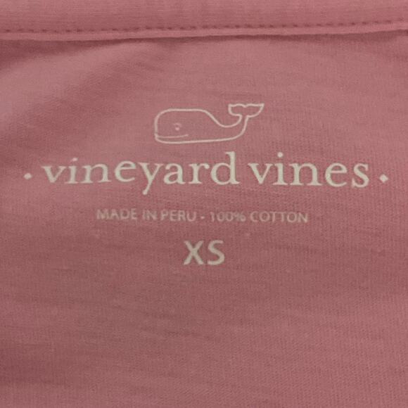 VINEYARD VINES Long Sleeve Pocket Tee Shirt Pink Whale Turtle Print Logo sz XS - Picture 7 of 7
